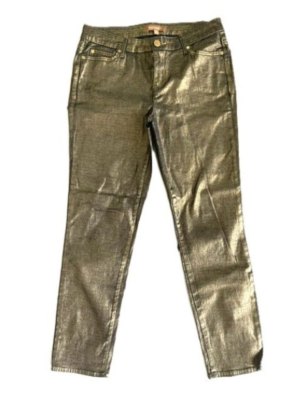Elen Tracy Lightweight Stretch Metallic Gold Straight LegJeans